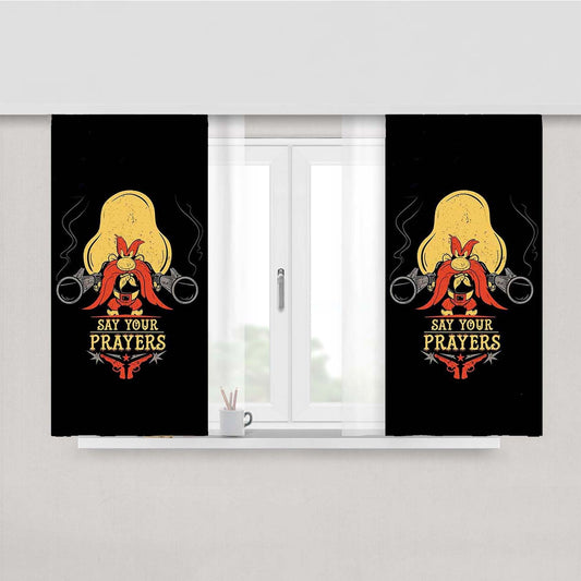 Yosemite Sam Cartoon 3 Peach Skin Window Curtains