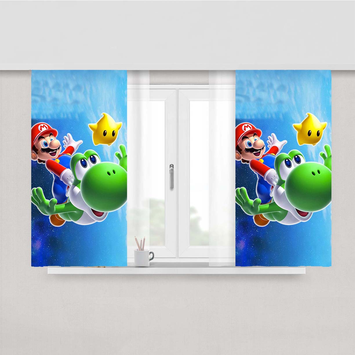 Yoshi Mario 1 Peach Skin Window Curtains