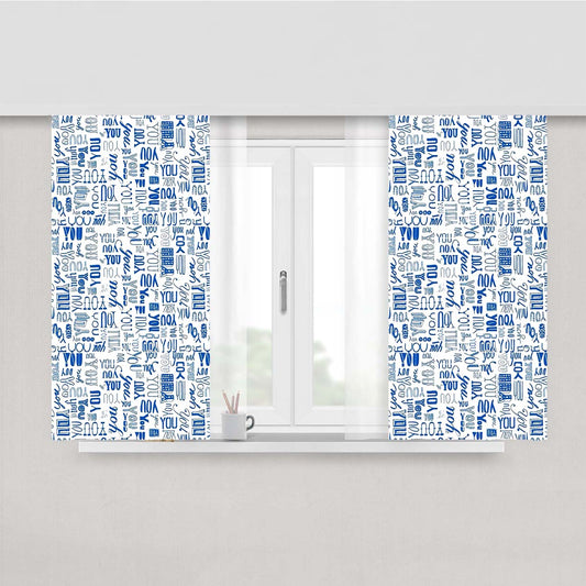 You Pattern Peach Skin Window Curtains