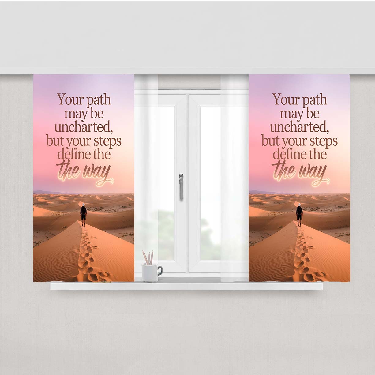 Your Path May Be Uncharted Peach Skin Window Curtains