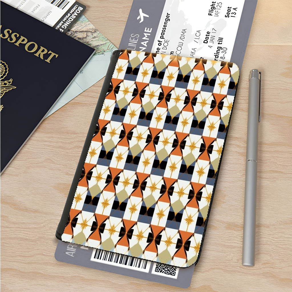A Pattern With A Geometric Pattern Passport Cover