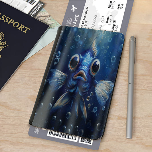 Adorable Blue Fish Passport Cover