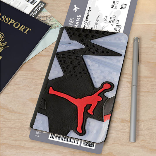 Air Jordan Black Red Sole Passport Cover