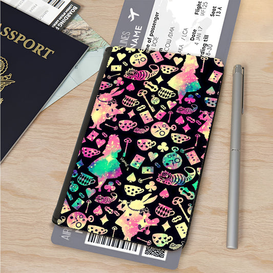 Alice In Wonderland Galaxy Pattern Passport Cover