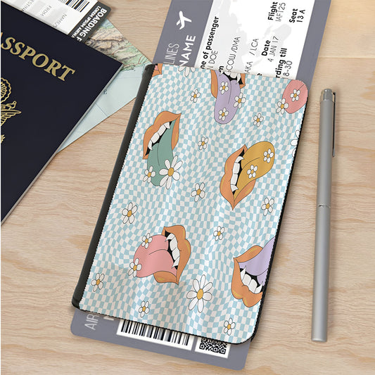 Hand Drawn Cute Leopards Hot Pink Passport Cover
