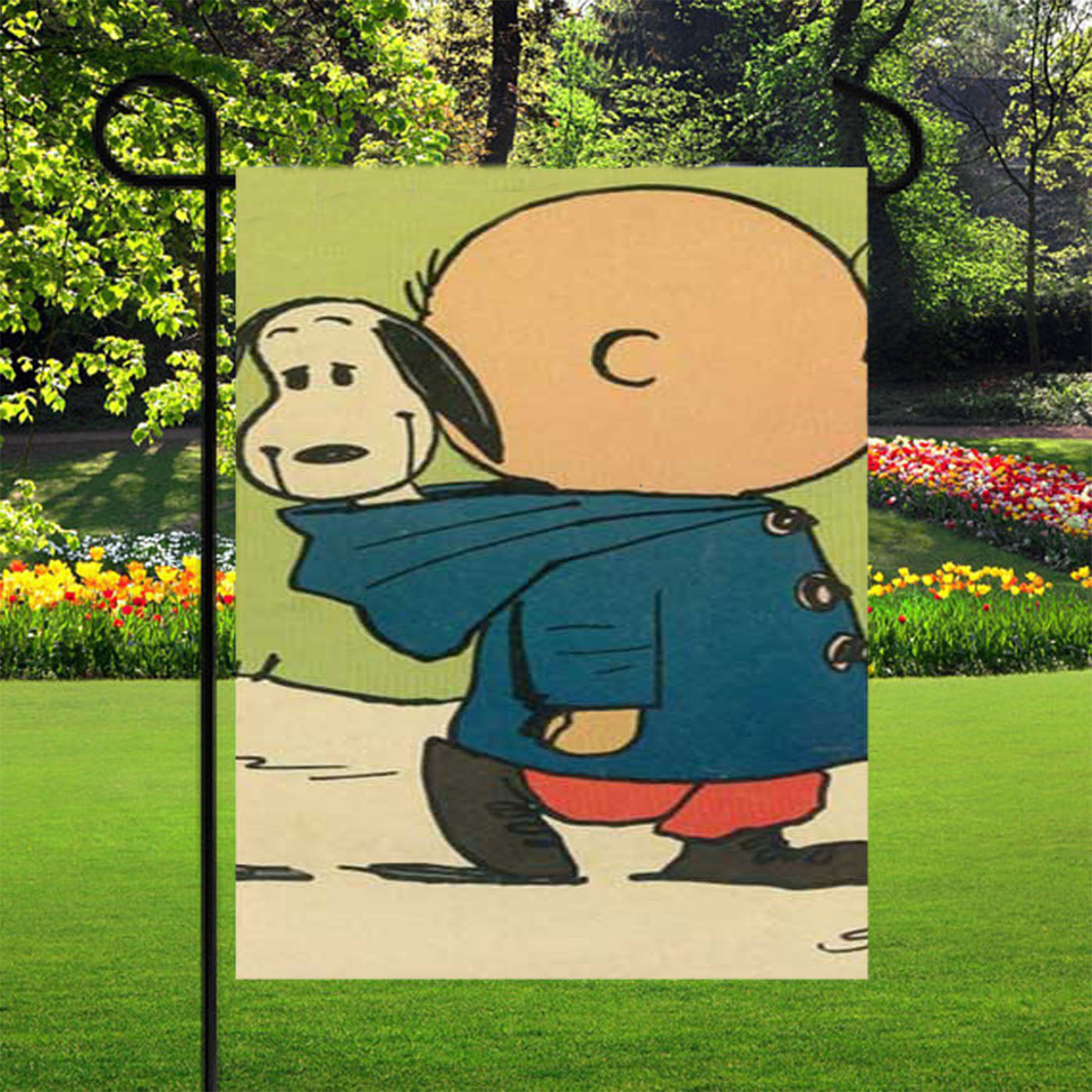 Charlie Brown Snoopy In Hood Garden Flags Yard Outdoor Lawn 12 X 18