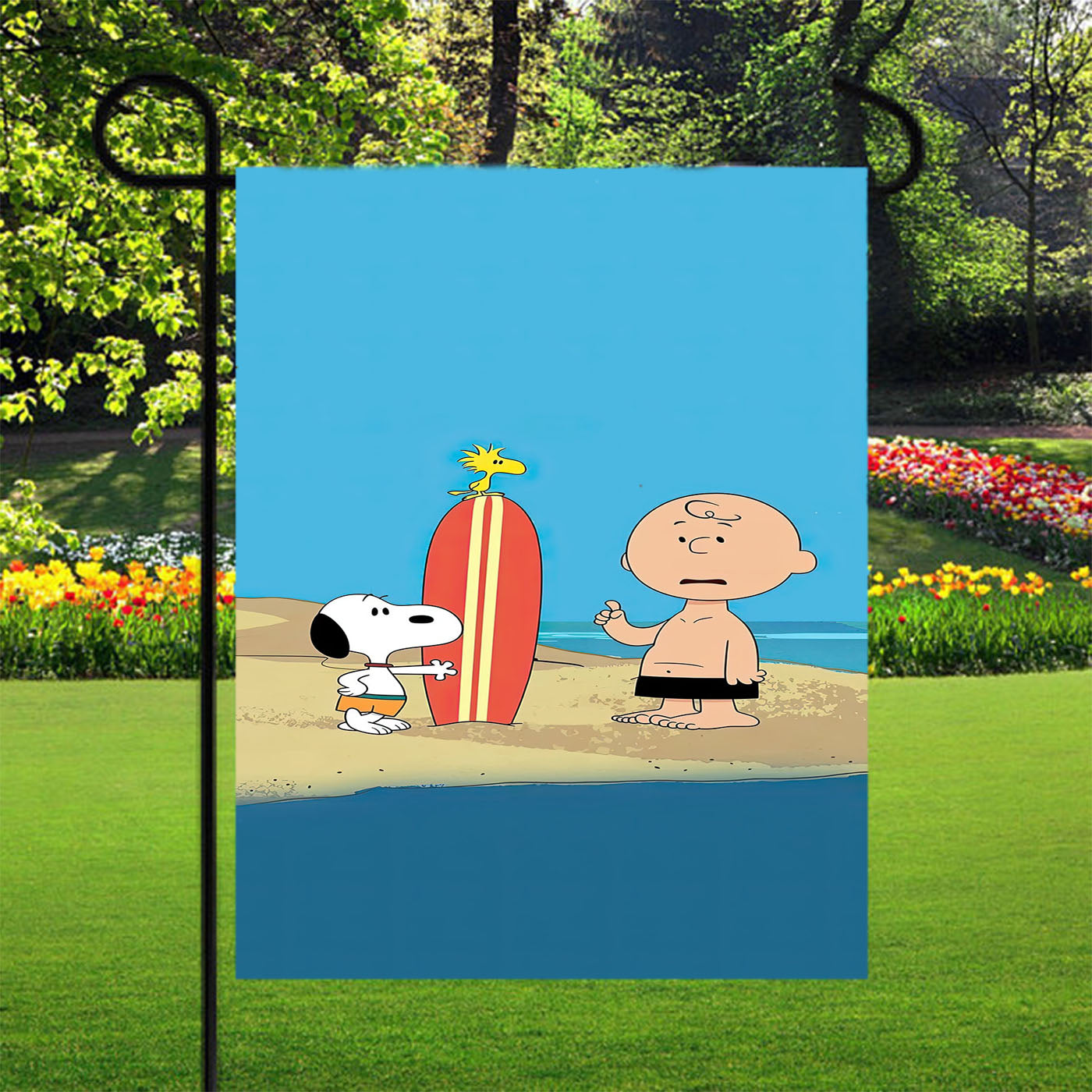 Cute Snoopy Dog Garden Flags Yard Outdoor Lawn 12 X 18