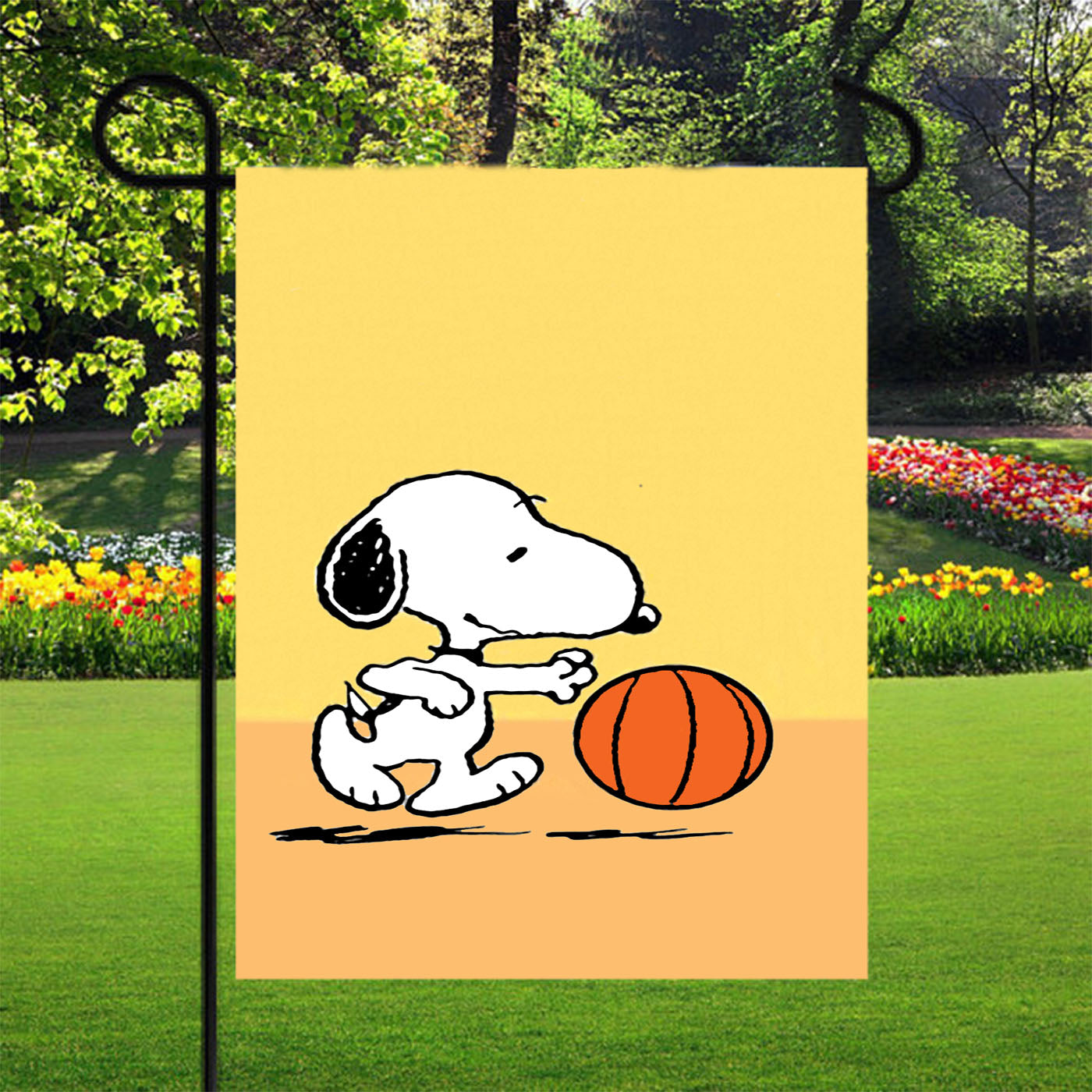 Funny Snoopy Play Basket Garden Flags Yard Outdoor Lawn 12 X 18