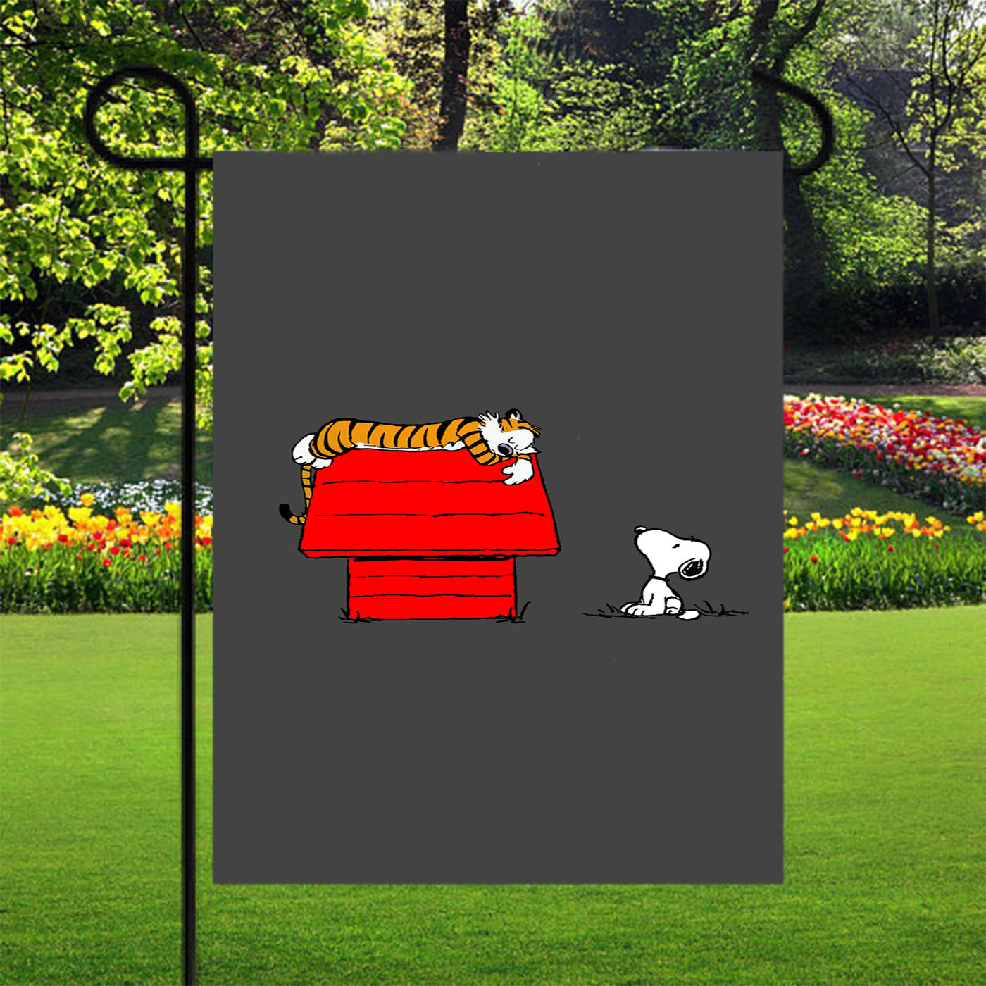 Hobbes Is A Top Snoopy House Garden Flags Yard Outdoor Lawn 12 X 18