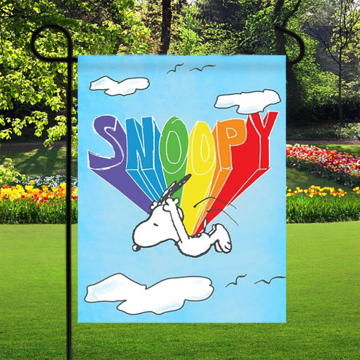 Peanuts Flying Snoopy Garden Flags Yard Outdoor Lawn 12 X 18