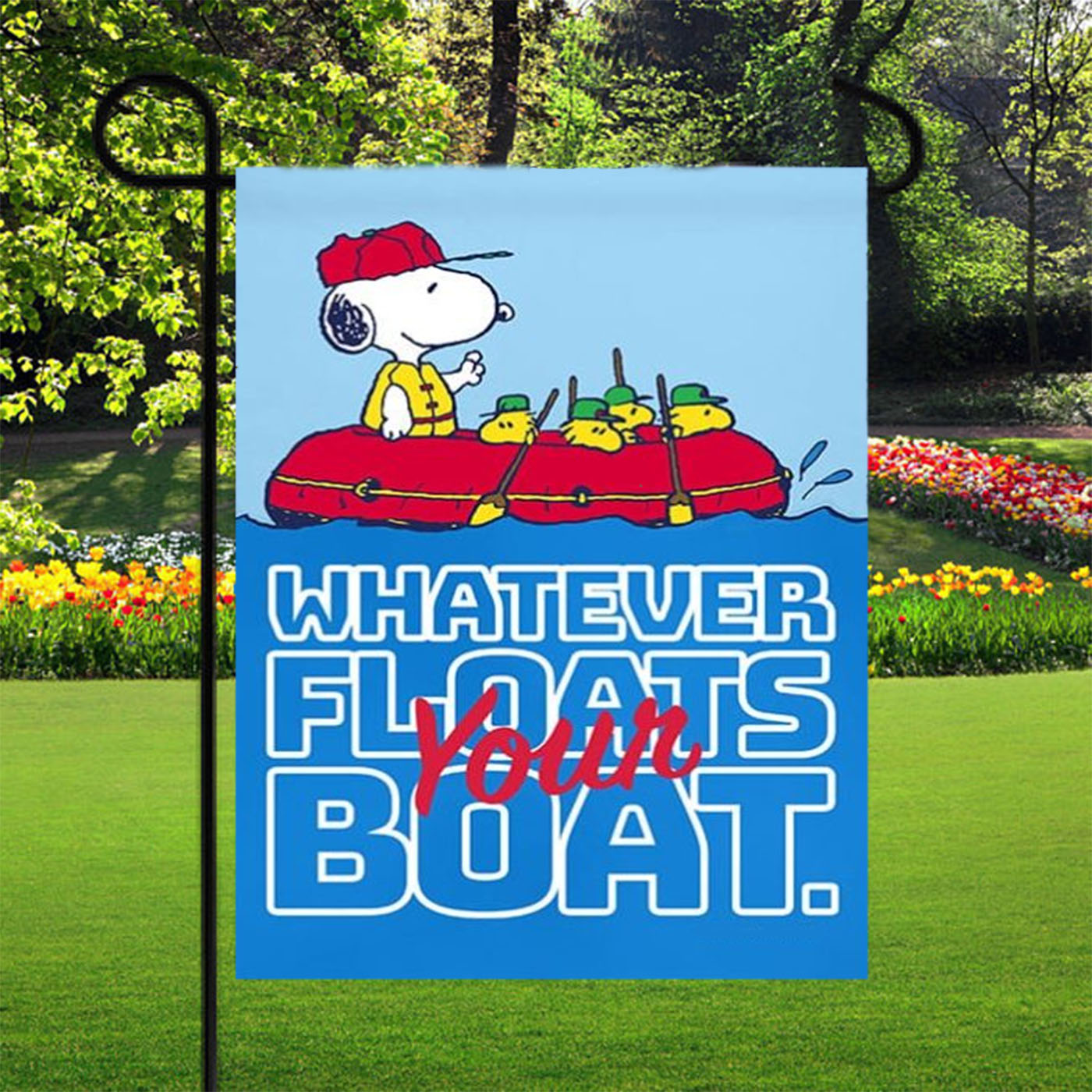 Peanuts Whatever Floats Your Boat Snoopy Garden Flags Yard Outdoor Lawn 12 X 18