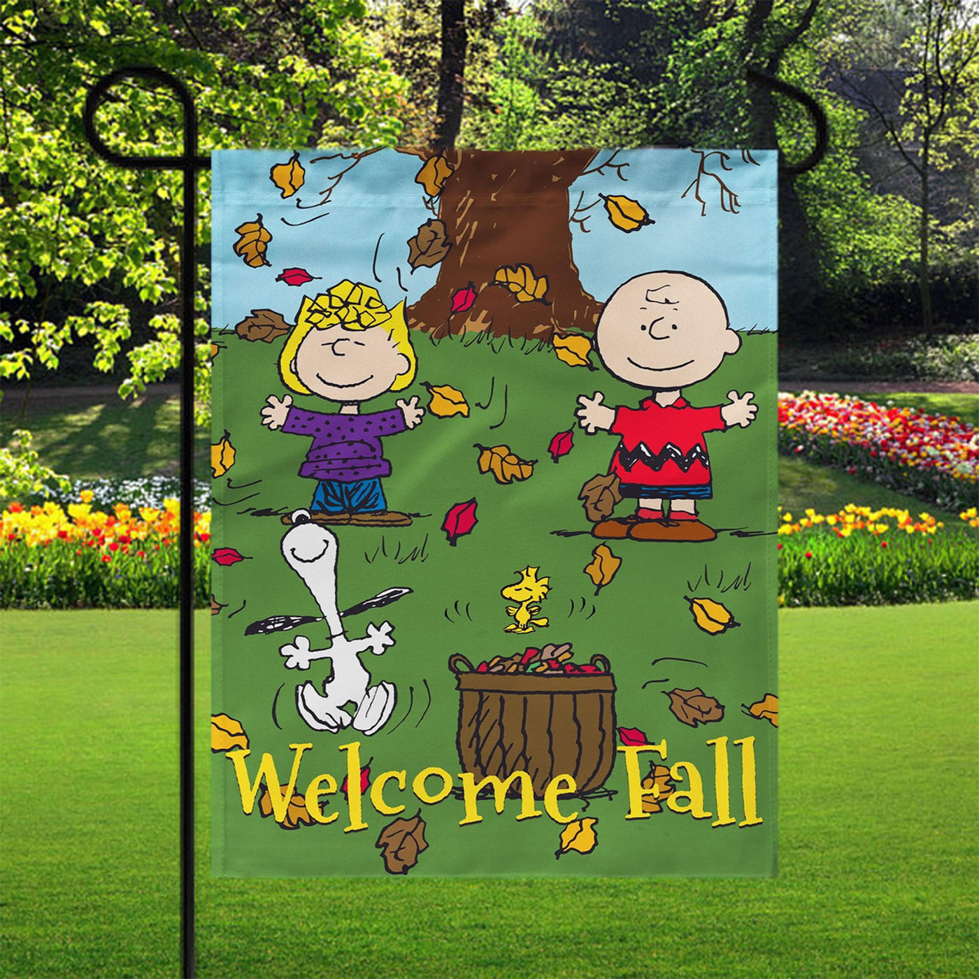 Snoopy Charlie Brown Welcome Fall Garden Flags Yard Outdoor Lawn 12 X 18