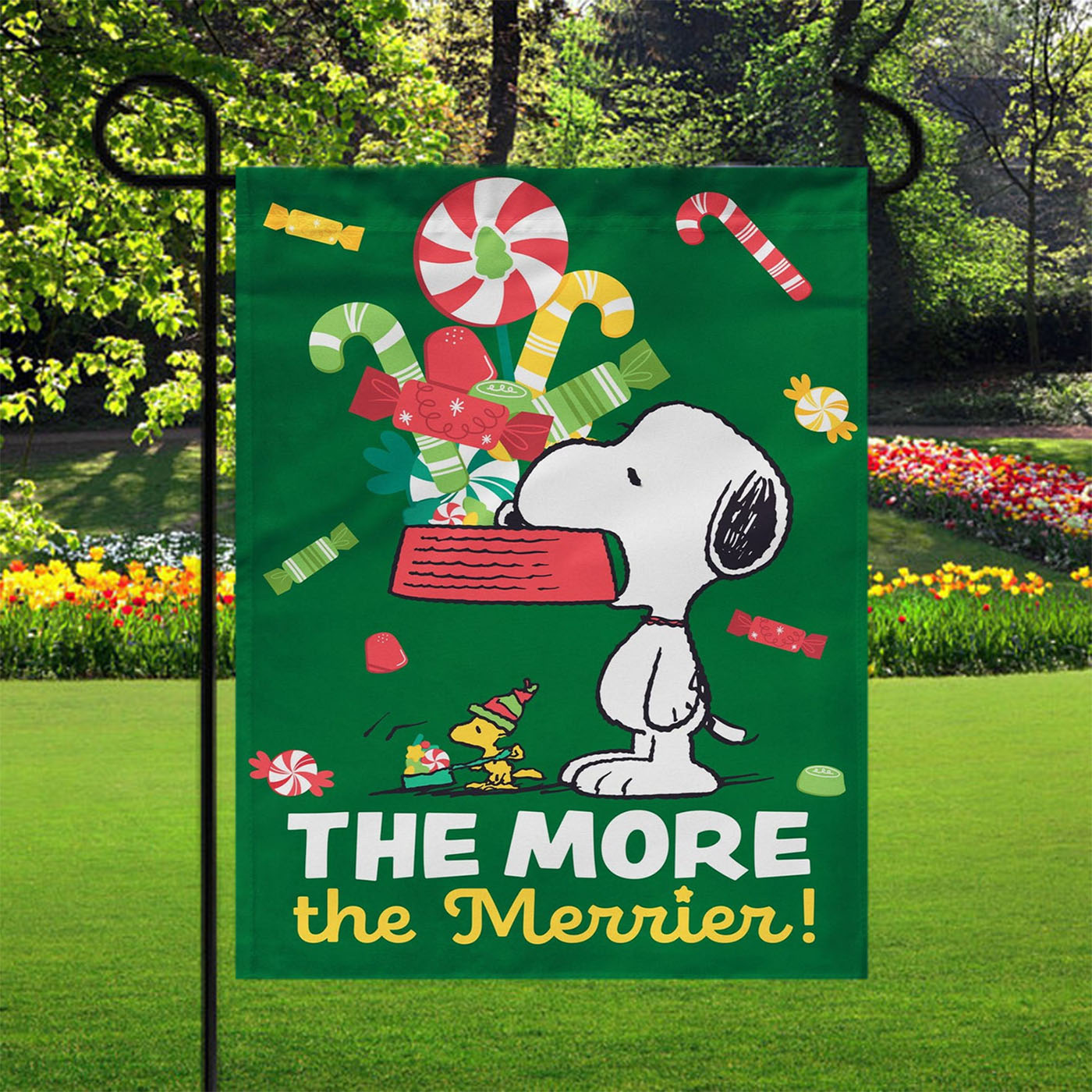 Snoopy Christmas Garden Flag Holiday Garden Flags Yard Outdoor Lawn 12 X 18