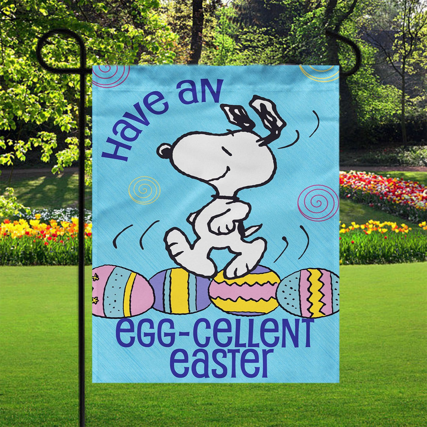 Snoopy Easter Garden Flags Yard Outdoor Lawn 12 X 18