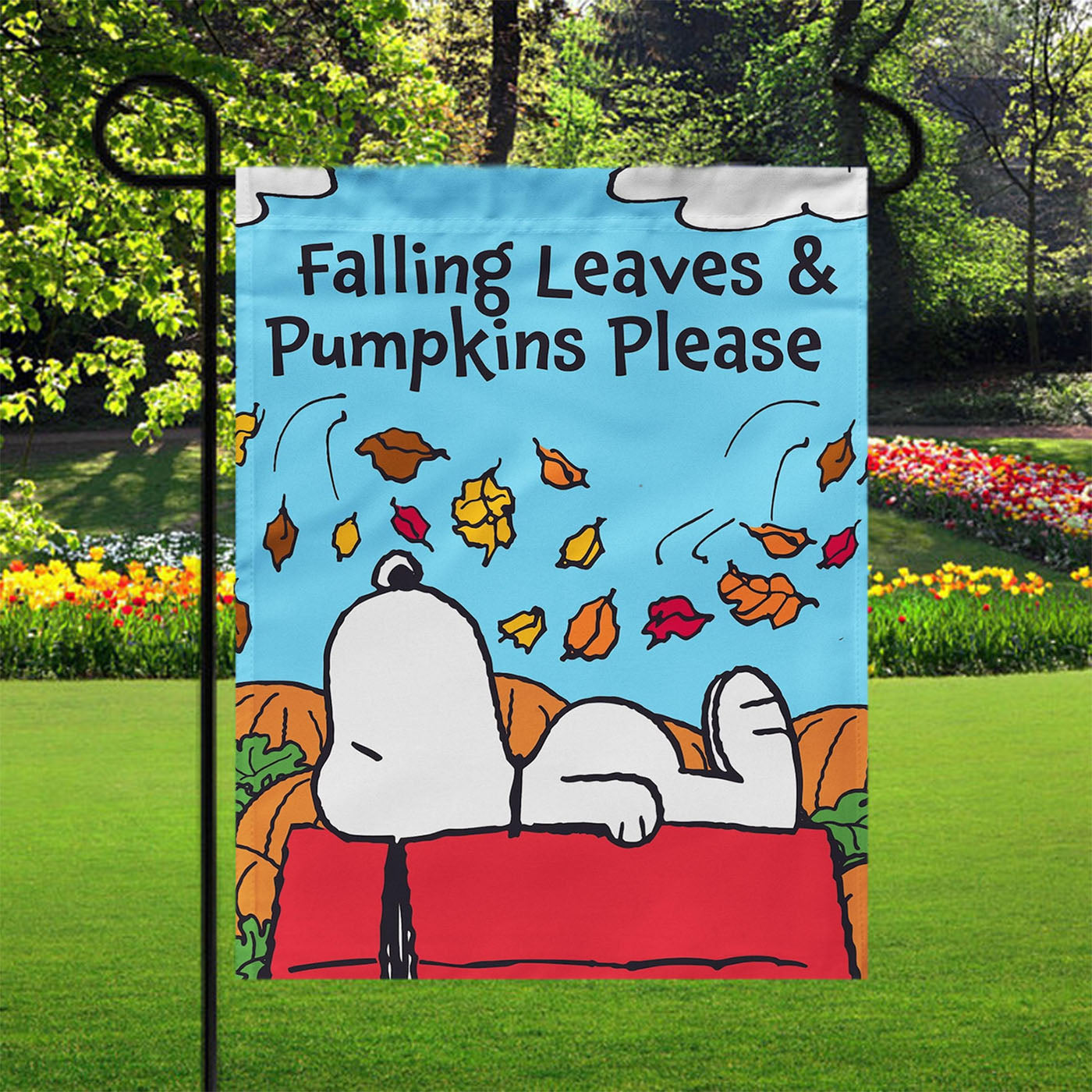 Snoopy Falling Leaves Garden Flags Yard Outdoor Lawn 12 X 18