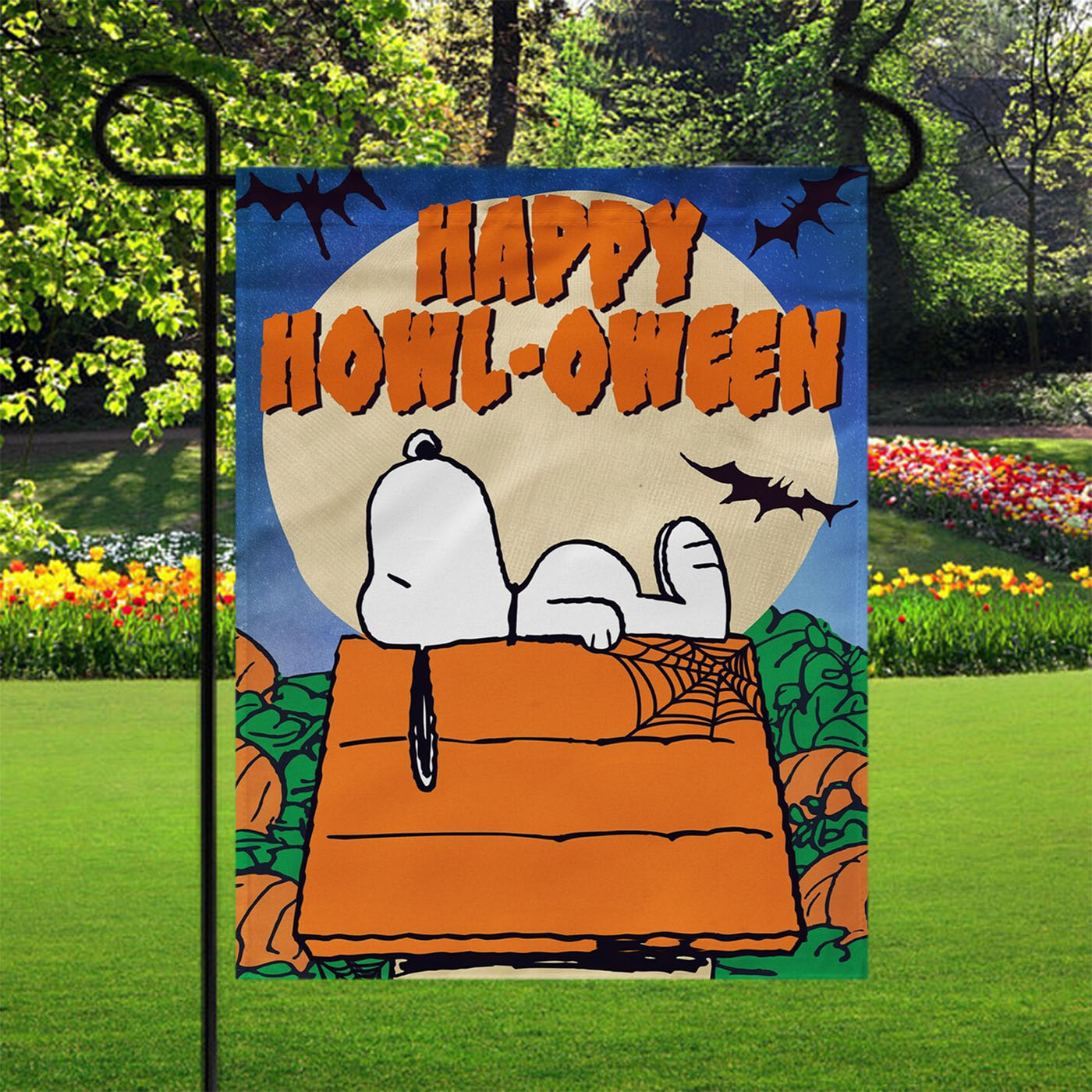 Snoopy Halloween 2 Garden Flags Yard Outdoor Lawn 12 X 18