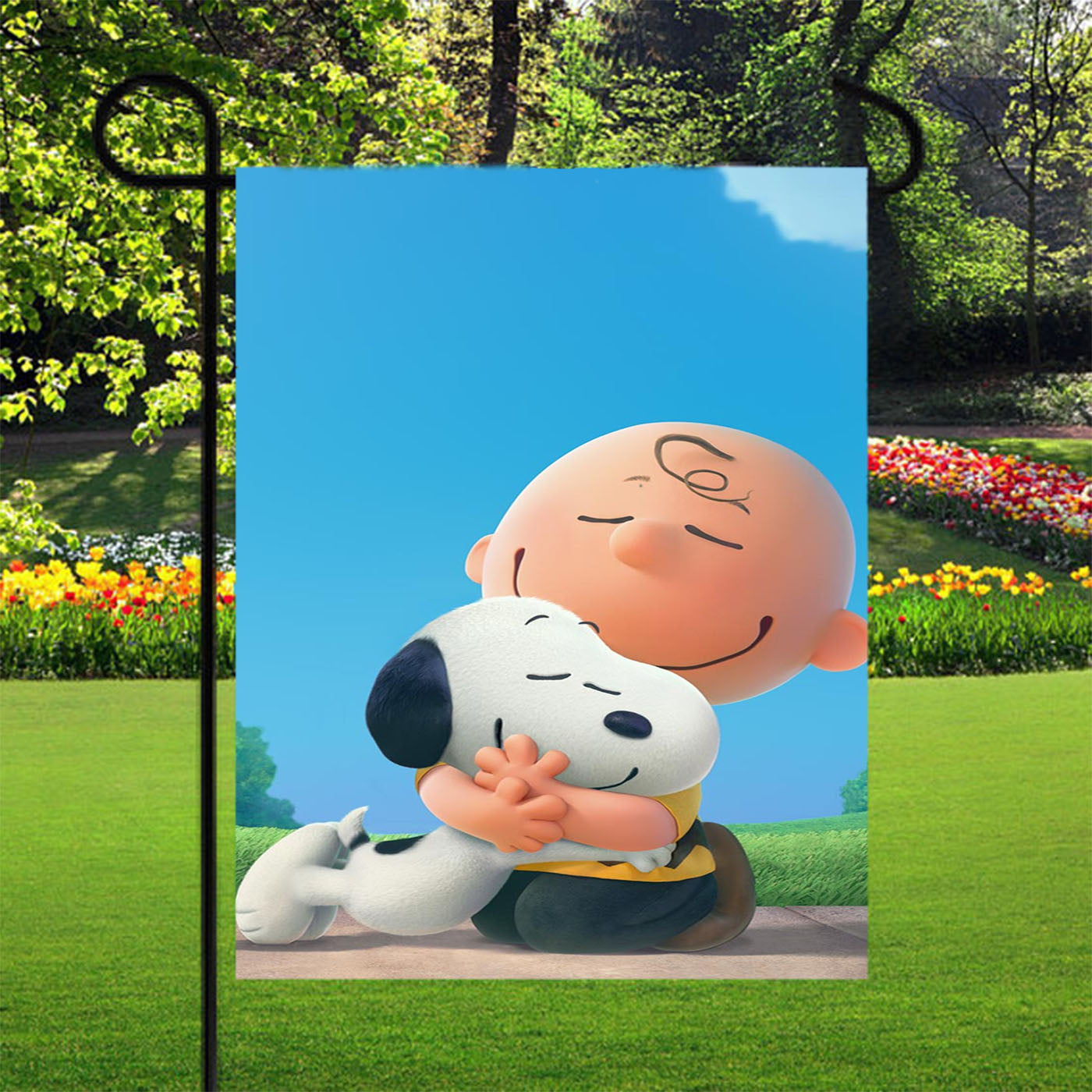 Snoopy Hug Charlie Brown Garden Flags Yard Outdoor Lawn 12 X 18