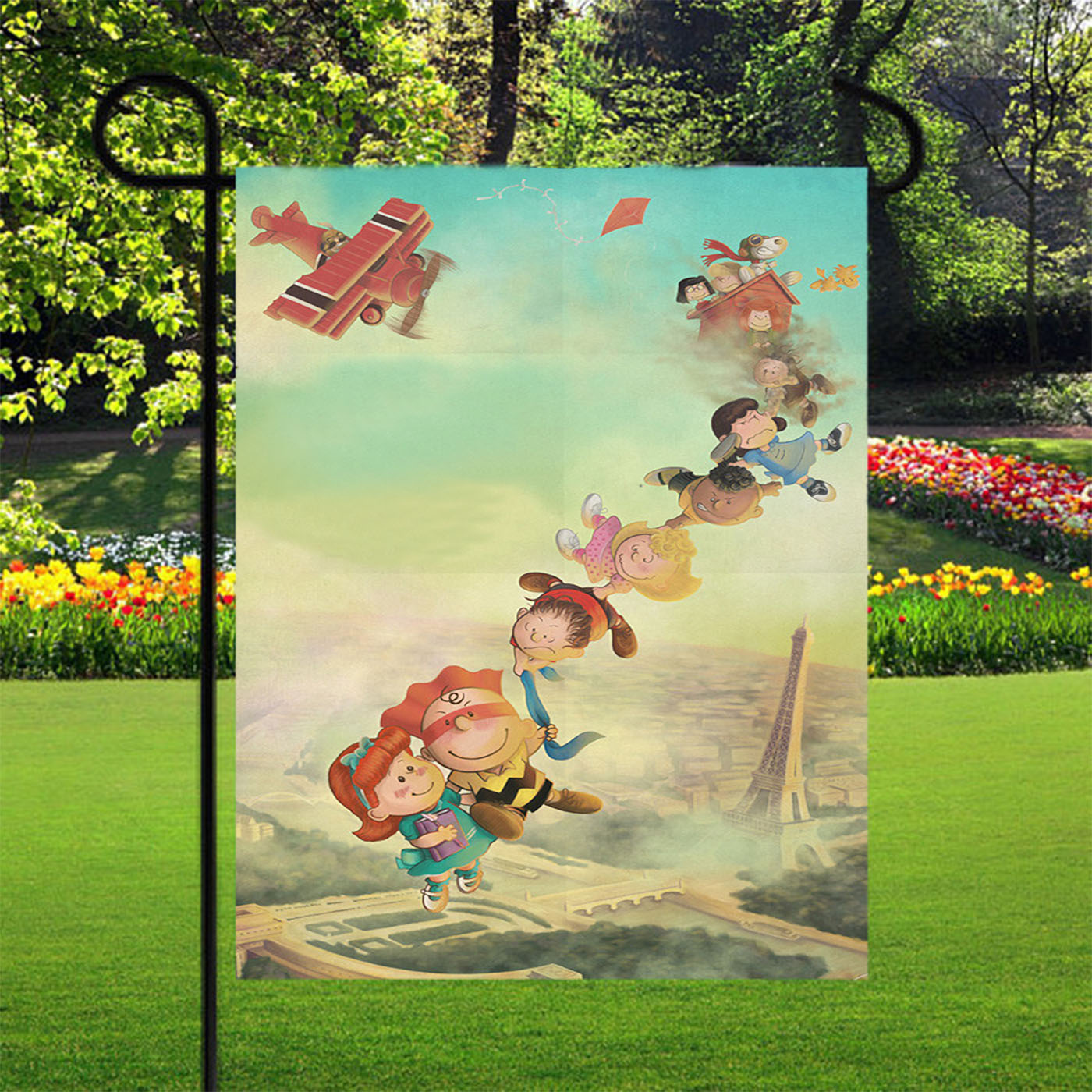 Snoopy Kite At France Garden Flags Yard Outdoor Lawn 12 X 18