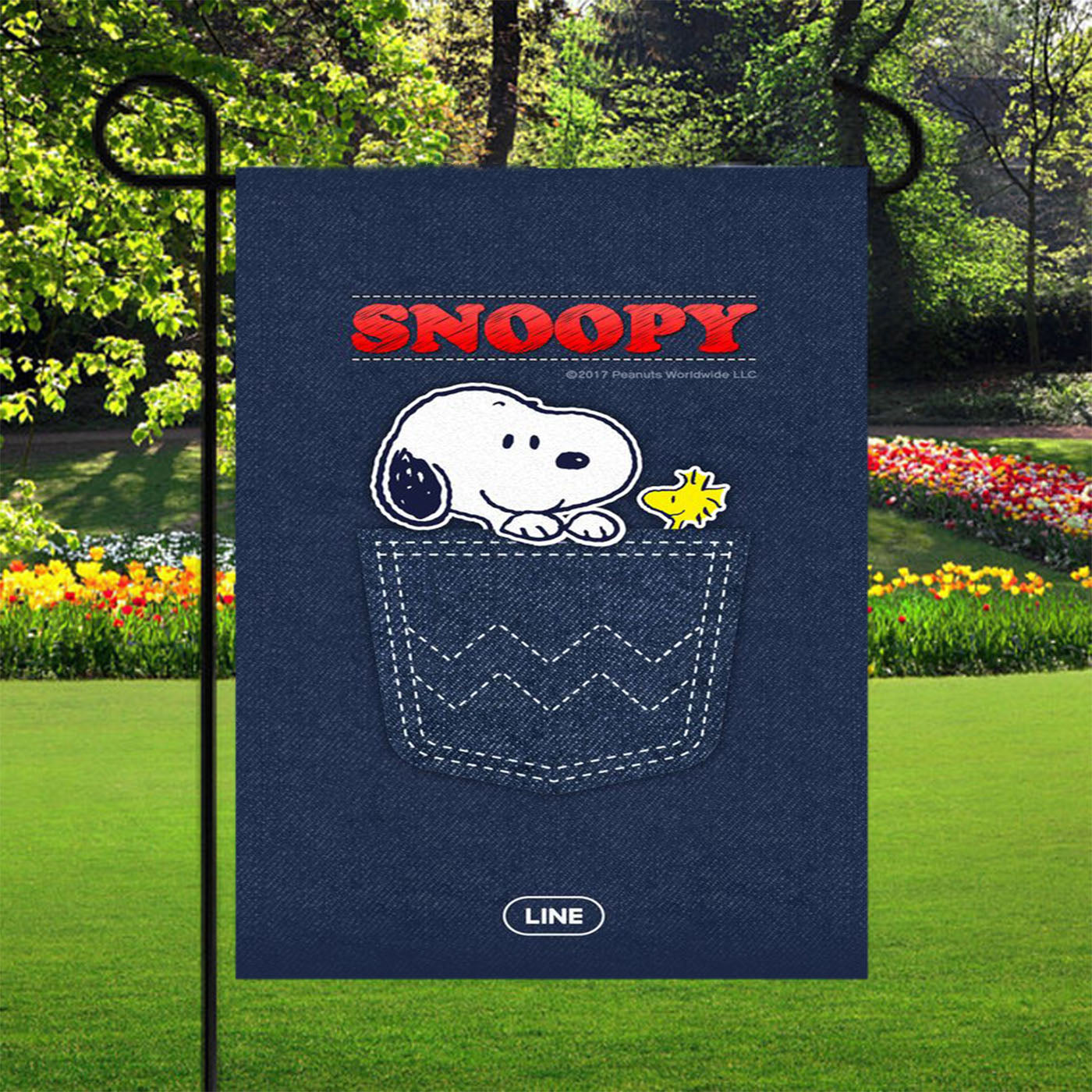 Snoopy Pocket Friend Garden Flags Yard Outdoor Lawn 12 X 18
