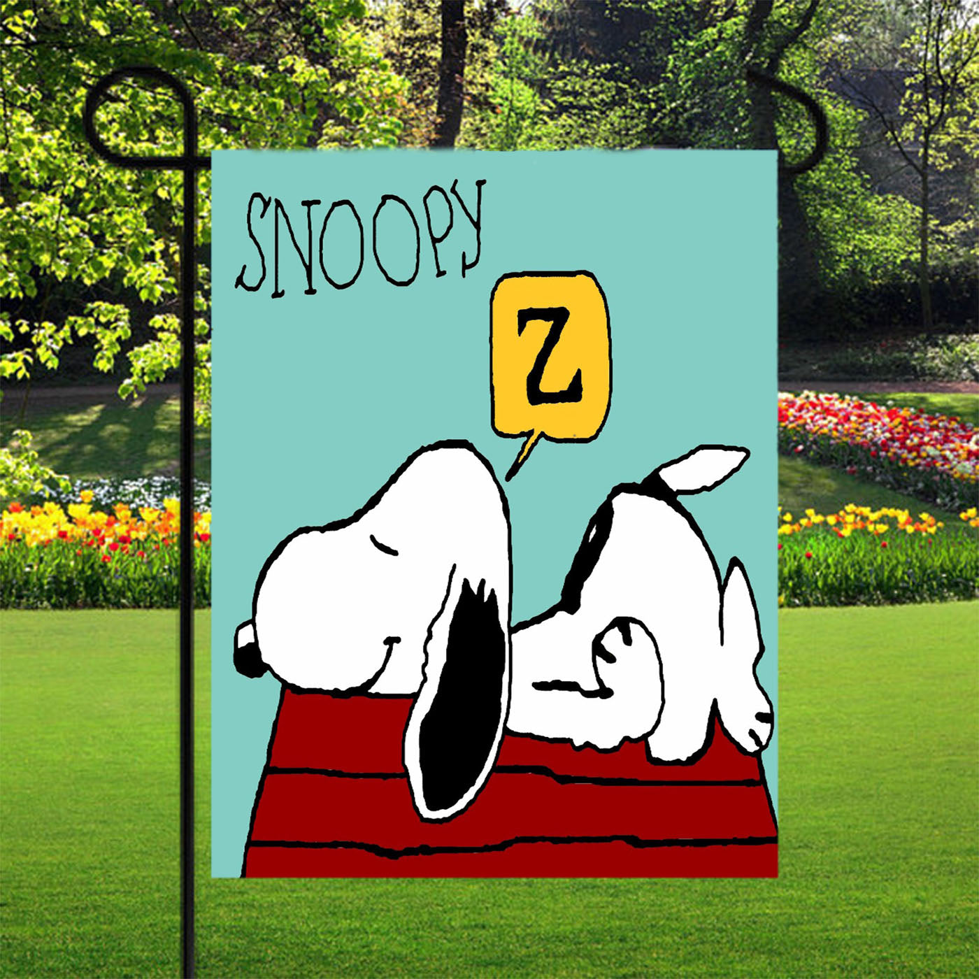 Snoopy Sleep Garden Flags Yard Outdoor Lawn 12 X 18