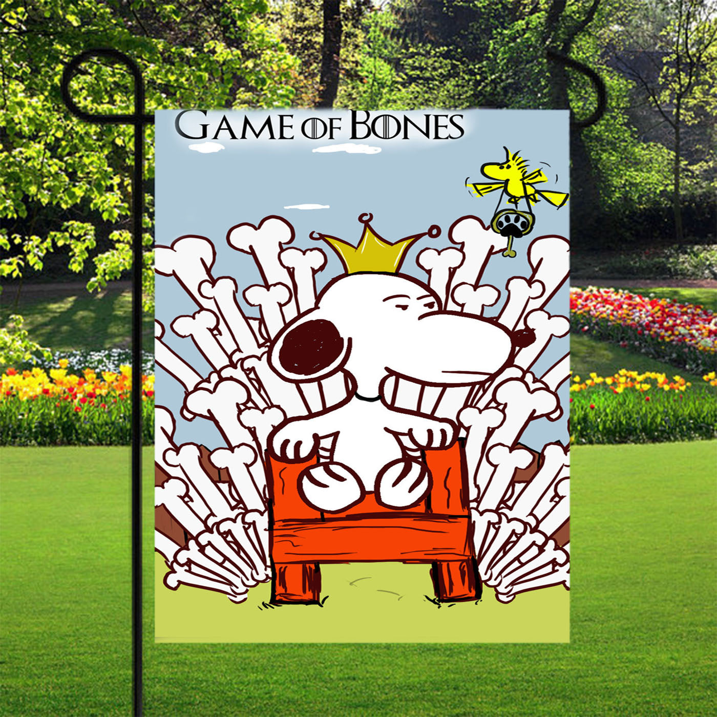Snoopy The Game Of Bones Garden Flags Yard Outdoor Lawn 12 X 18