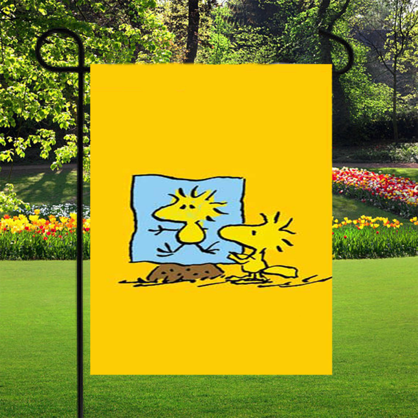 Snoopy Woodstock Painting Garden Flags Yard Outdoor Lawn 12 X 18