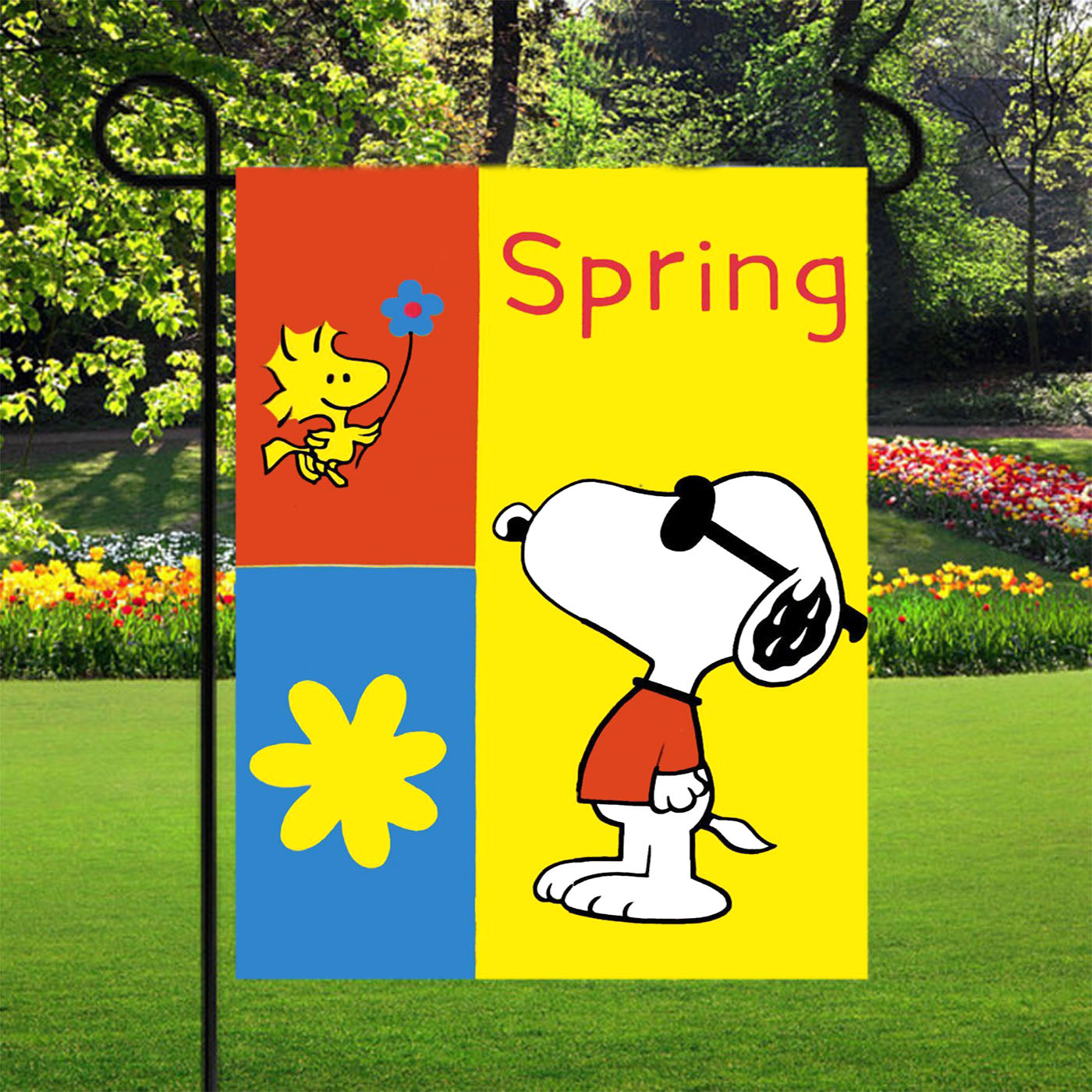 Snoopy Woodstock Spring Garden Flags Yard Outdoor Lawn 12 X 18