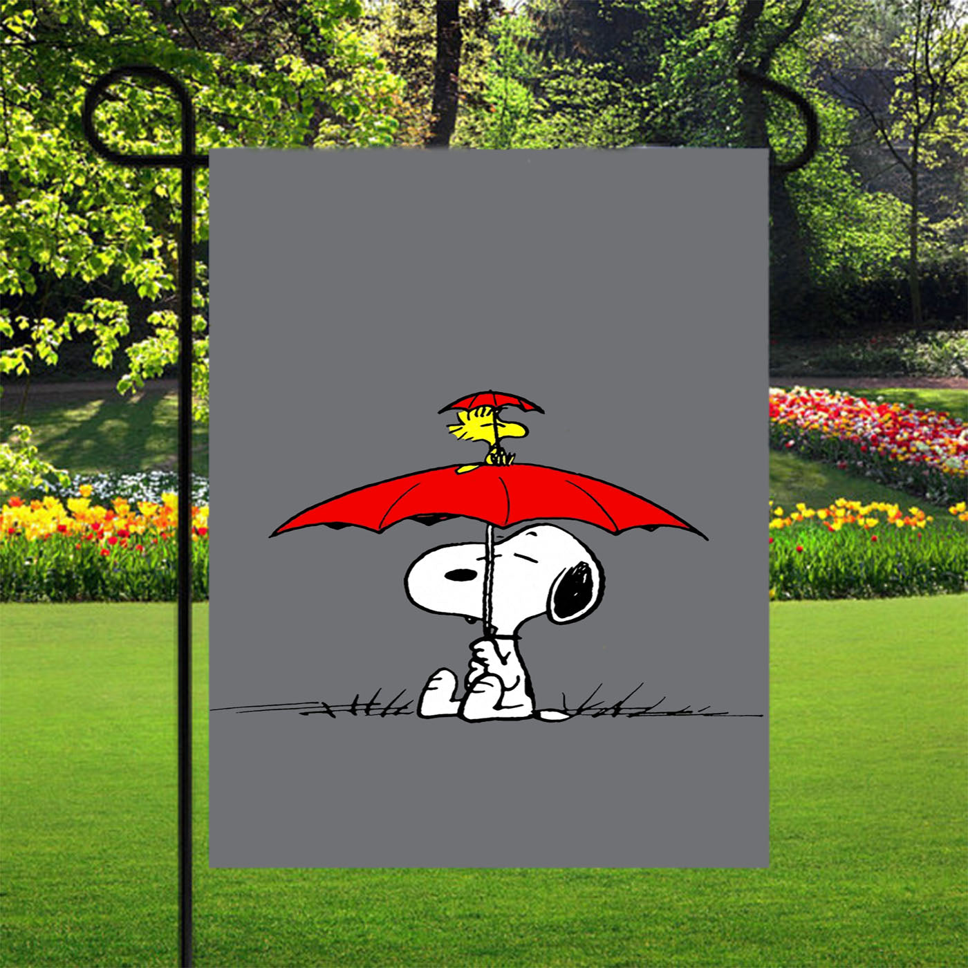 Snoopy Woodstock Umbrella Garden Flags Yard Outdoor Lawn 12 X 18