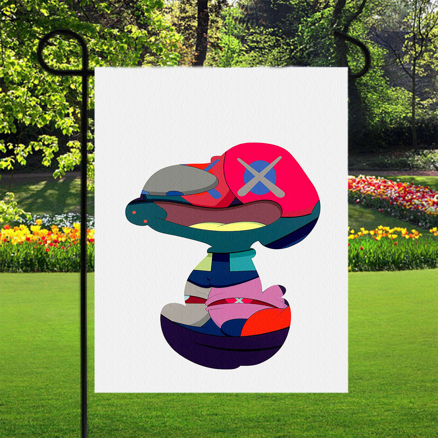 Snoopy X Kaws Garden Flags Yard Outdoor Lawn 12 X 18