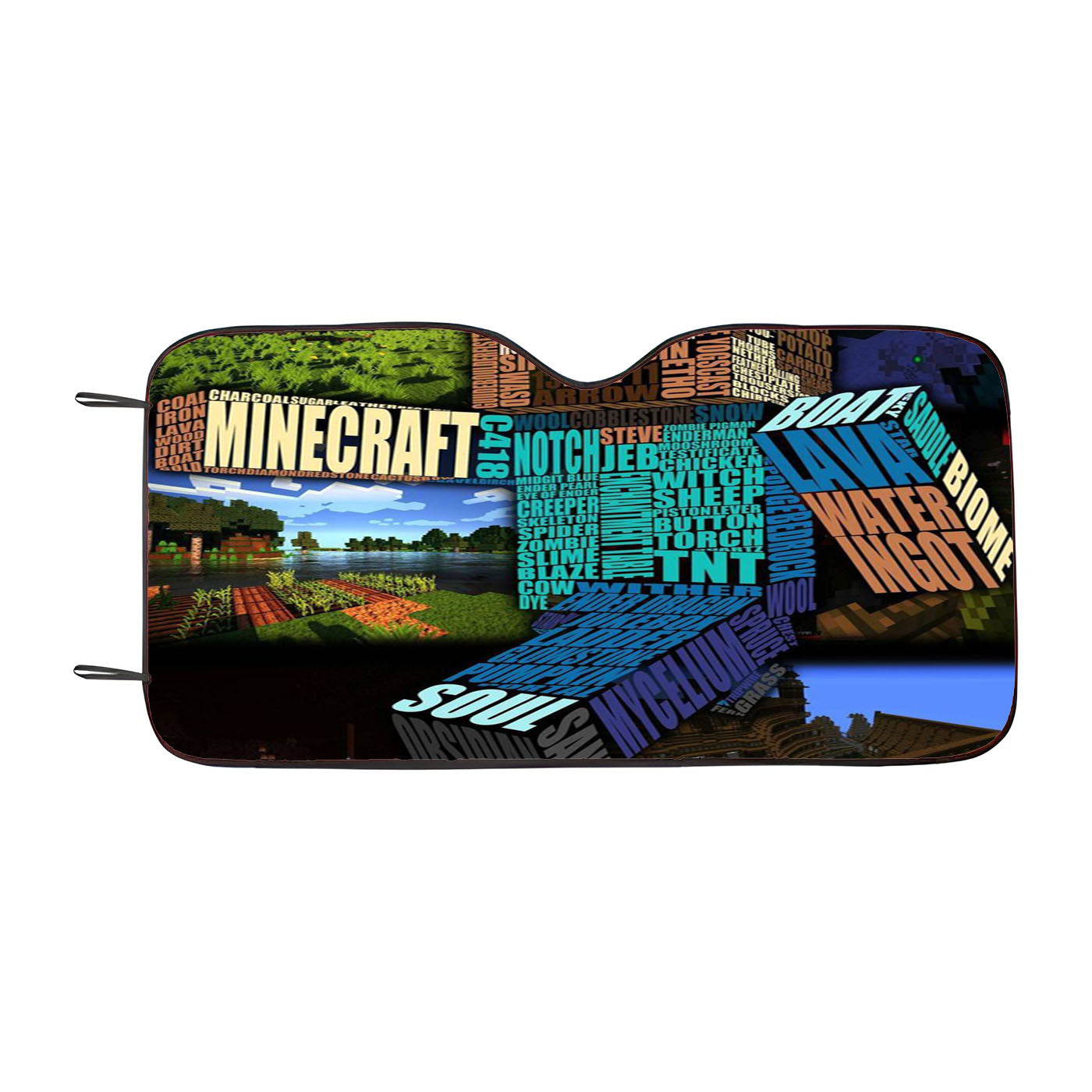 Minecraft Typography Car Auto Sun Shade Windshield Cover