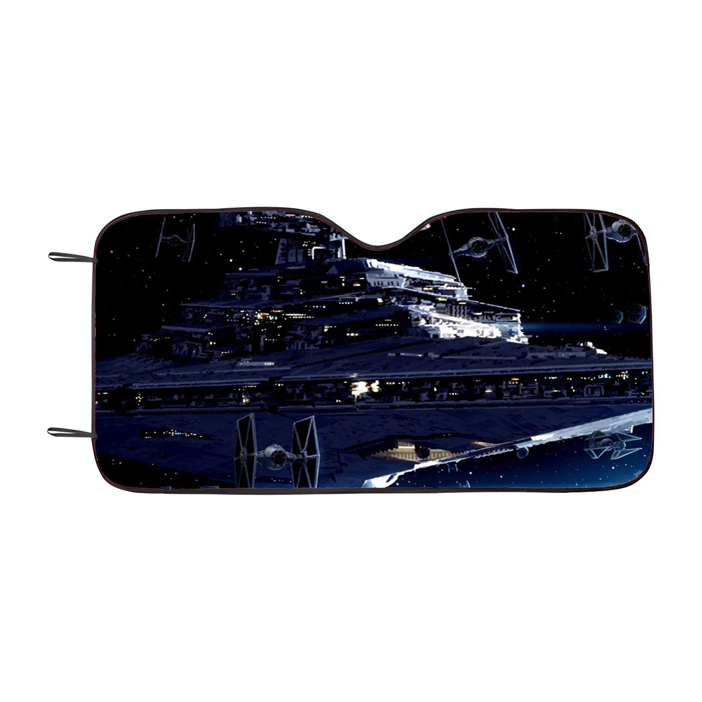 Star Wars Tie Fighter On Galaxy Ship Car Auto Sun Shade Windshield Cover