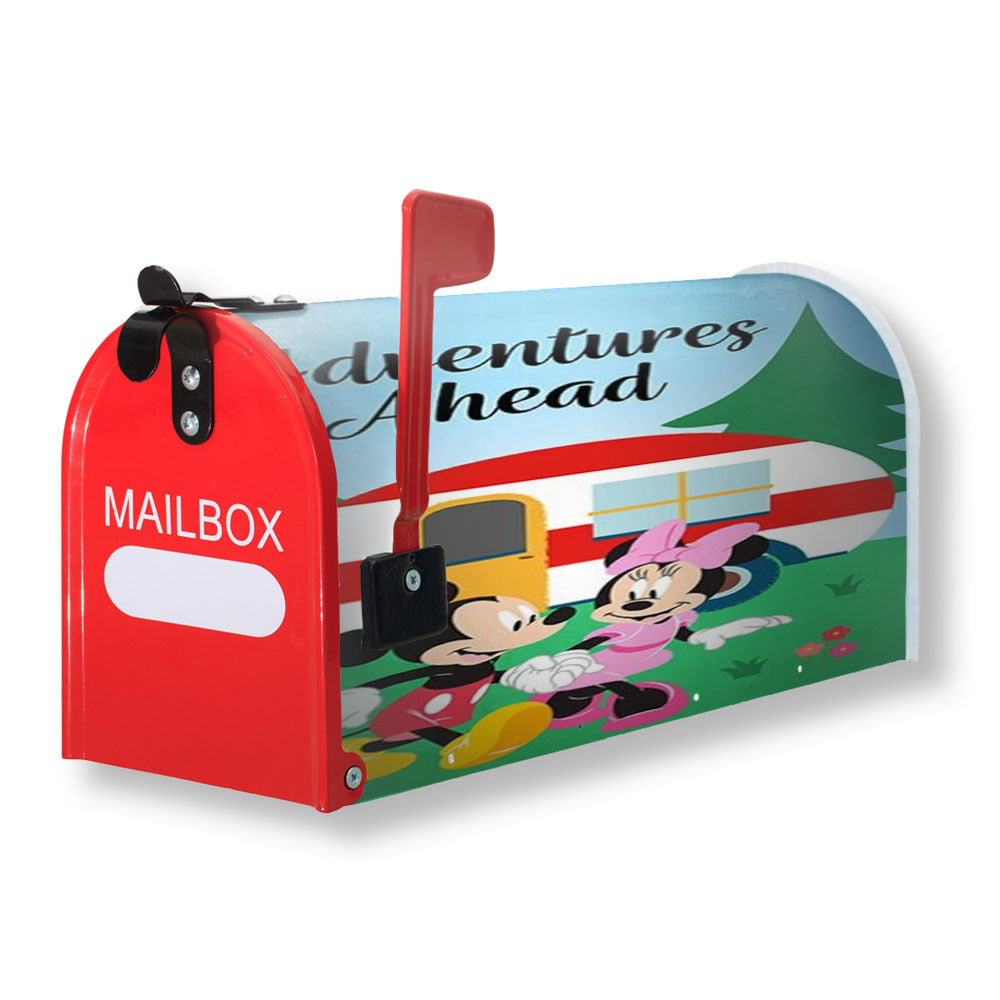 Adventures Ahead Camper Mickey And Minnie Magnetic Mailbox Cover - 18.0" X 21.0"