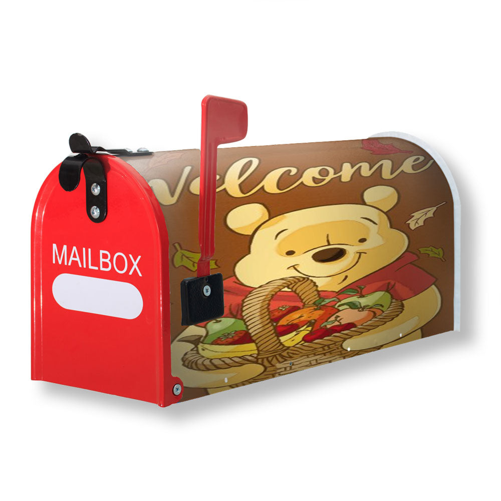 Fall Pooh Welcome Magnetic Mailbox Cover - 18.0" X 21.0"