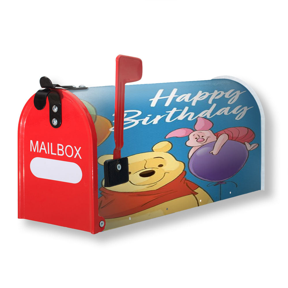 Happy Birthday Balloons Pooh & Piglet Magnetic Mailbox Cover - 18.0" X 21.0"