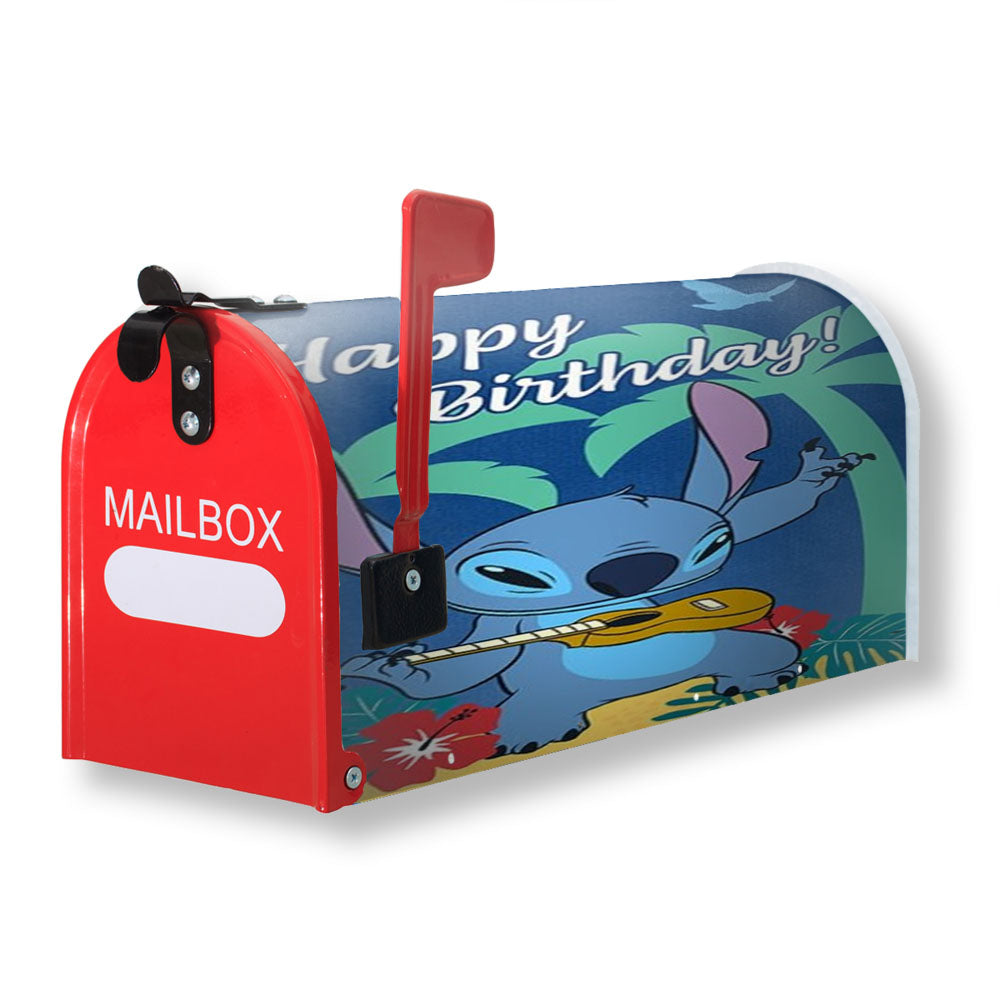 Happy Birthday Stitch Magnetic Mailbox Cover - 18.0" X 21.0"
