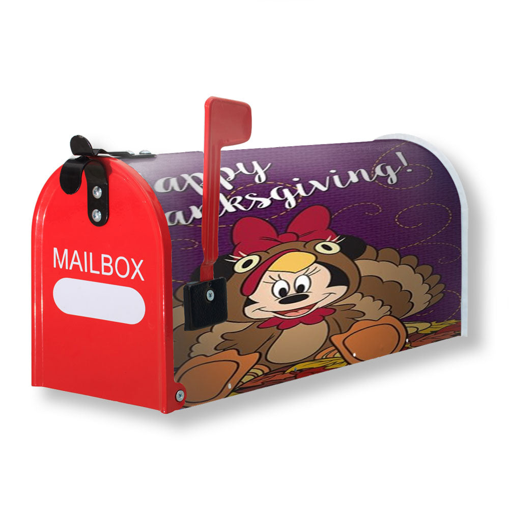 Happy Thanksgiving Minnie Mouse Magnetic Mailbox Cover - 18.0" X 21.0"
