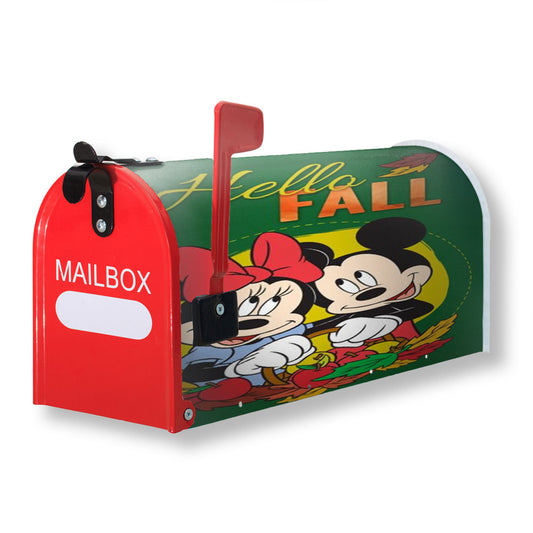 Hello Fall Mickey Minnie Magnetic Mailbox Cover 18" x 21" Outdoor Decor