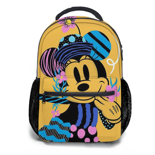 Abstract Spring Minnie Mouse School Backpacks