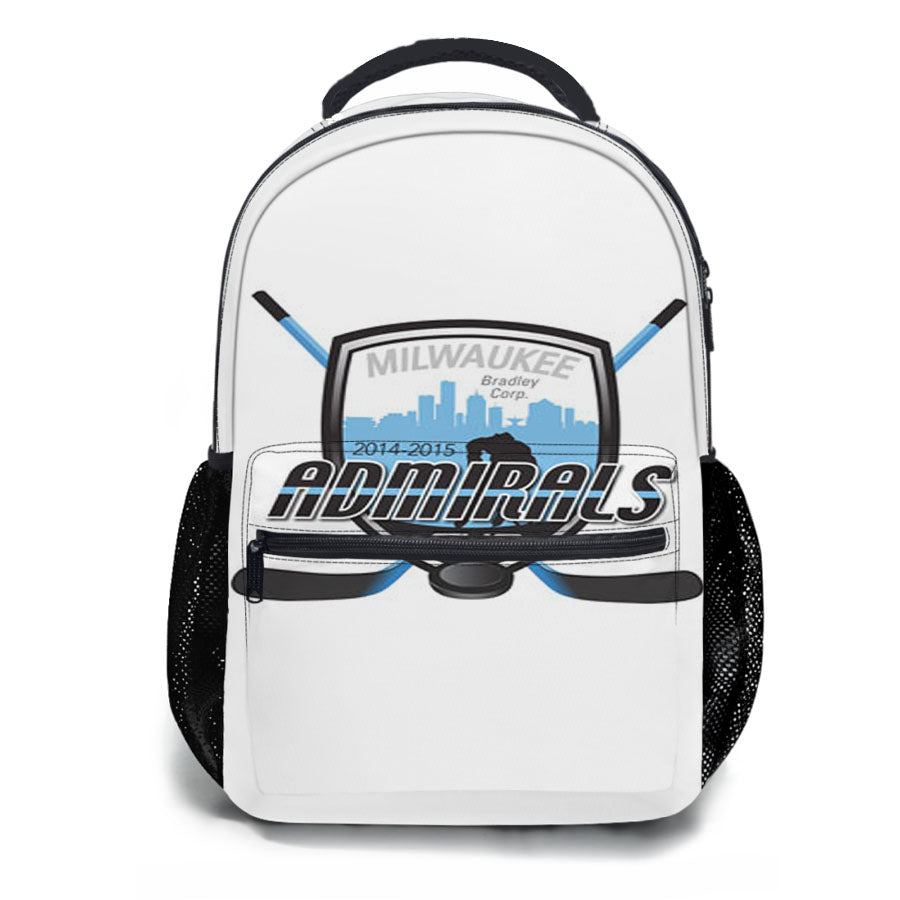 Milwaukee Admirals Hockey Logo School Backpacks