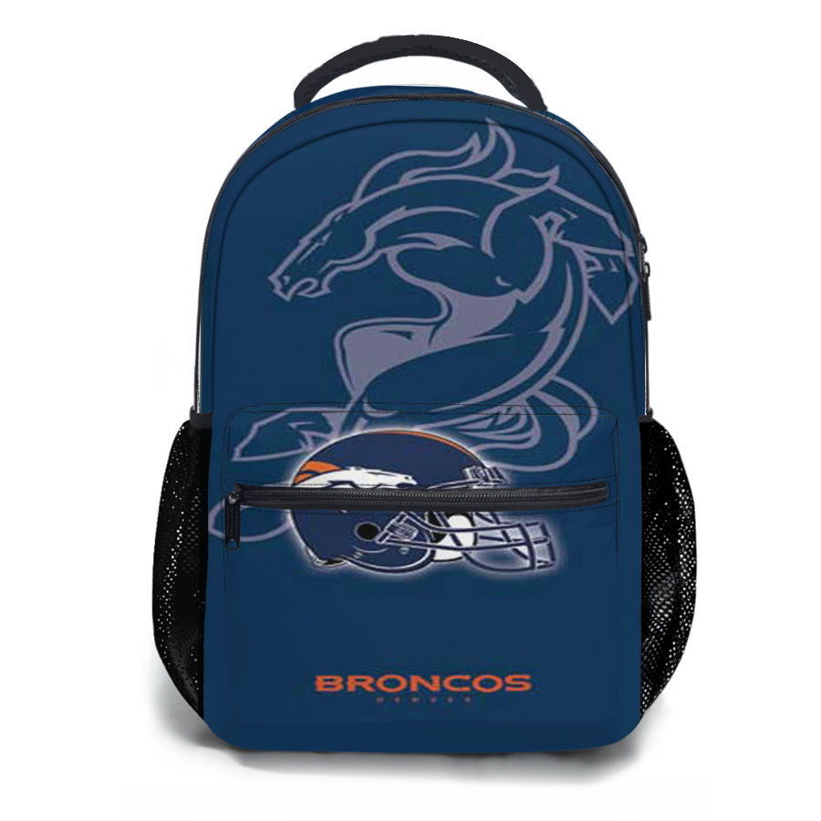 Denver Broncos Helmet On Blue School Backpacks