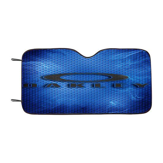 Blue Fiber Carbon Oakley Logo Wallpaper Car Auto Sun Shade Windshield Cover