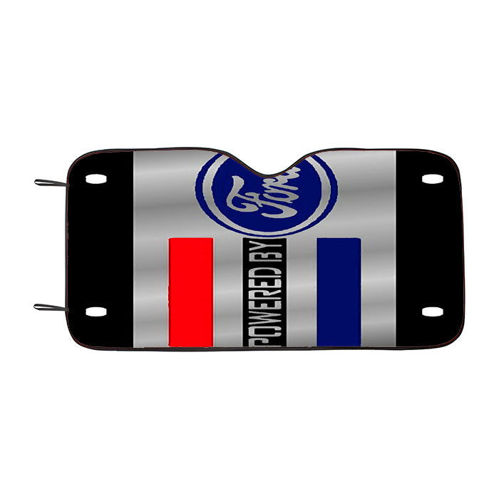 Ford Powered Black Art Plate Car Auto Sun Shade Windshield Cover