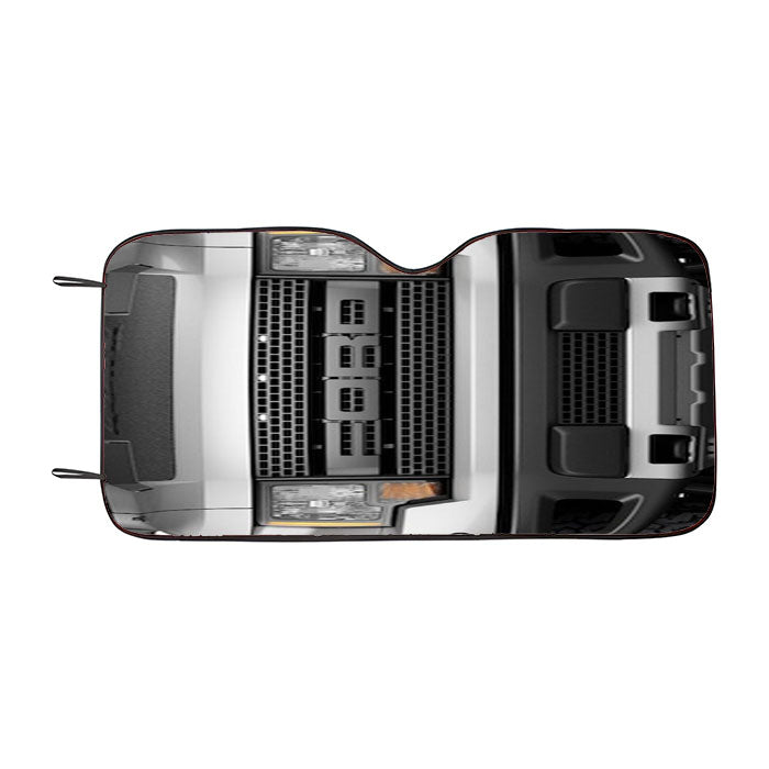 Ford Raptor White Front View Car Auto Sun Shade Windshield Cover