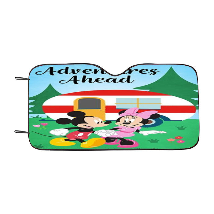 Adventures Ahead Camper Mickey And Minnie Car Auto Sun Shade Windshield Cover
