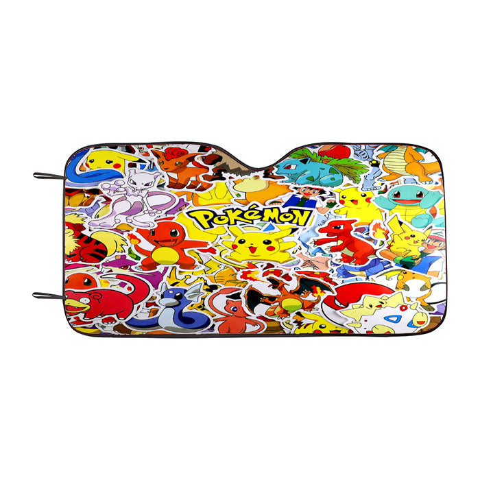 All Pokemon Cartoon Creature Characters Sticker Collage Car Auto Sun Shade Windshield Cover