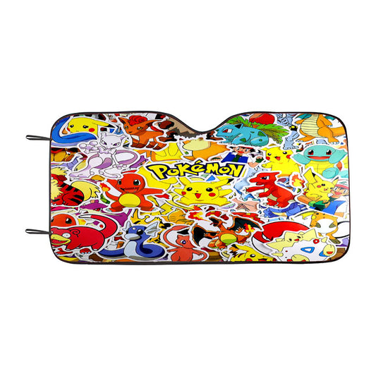 All Pokemon Cartoon Creature Characters Sticker Collage Car Auto Sun Shade Windshield Cover