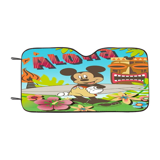 Aloha Tiki Mickey Car Auto Sun Shade Windshield Cover