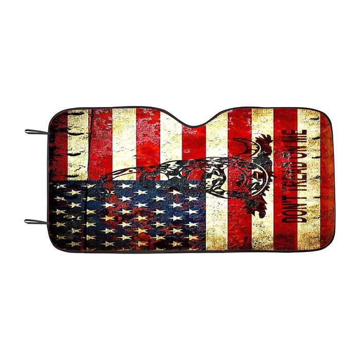 American Flag And Viper On Rusted Car Auto Sun Shade Windshield Cover