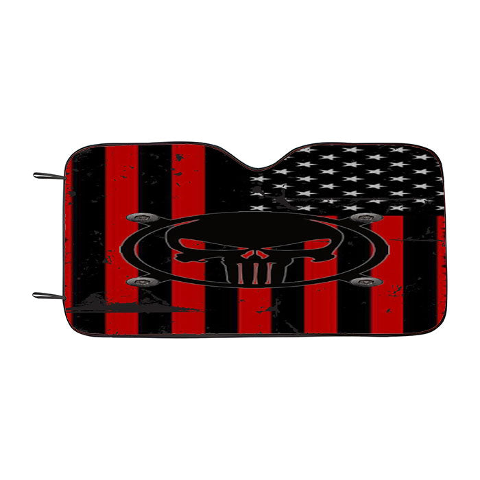 American Flag Punisher Car Auto Sun Shade Windshield Cover