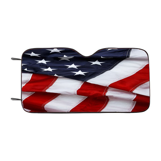 American Flag Ruffled Car Auto Sun Shade Windshield Cover